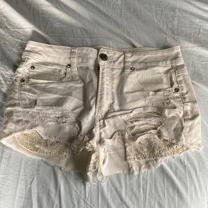American Eagle Hi Rise Shortie Denim Shorts
